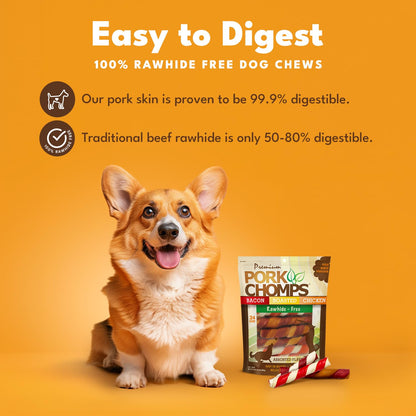 Pork Chomps Pork Skin Twists – controls close-up