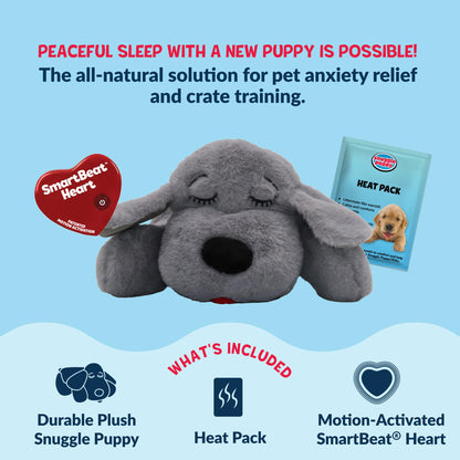 Snuggle Puppy Heartbeat Toy – Calming Comfort Plush for Medium Dogs, Cream