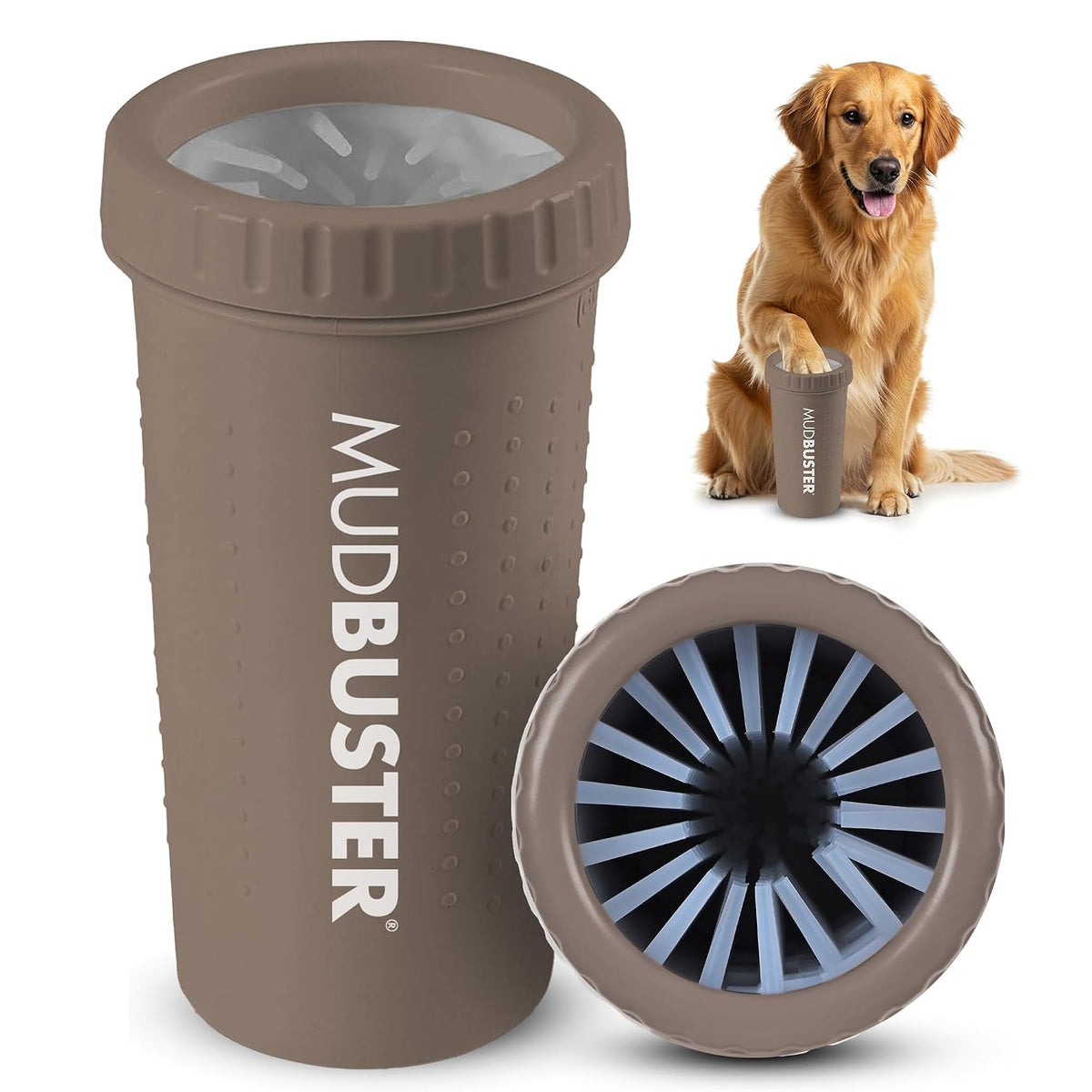 Dexas MudBuster portable paw cleaner with silicone bristles