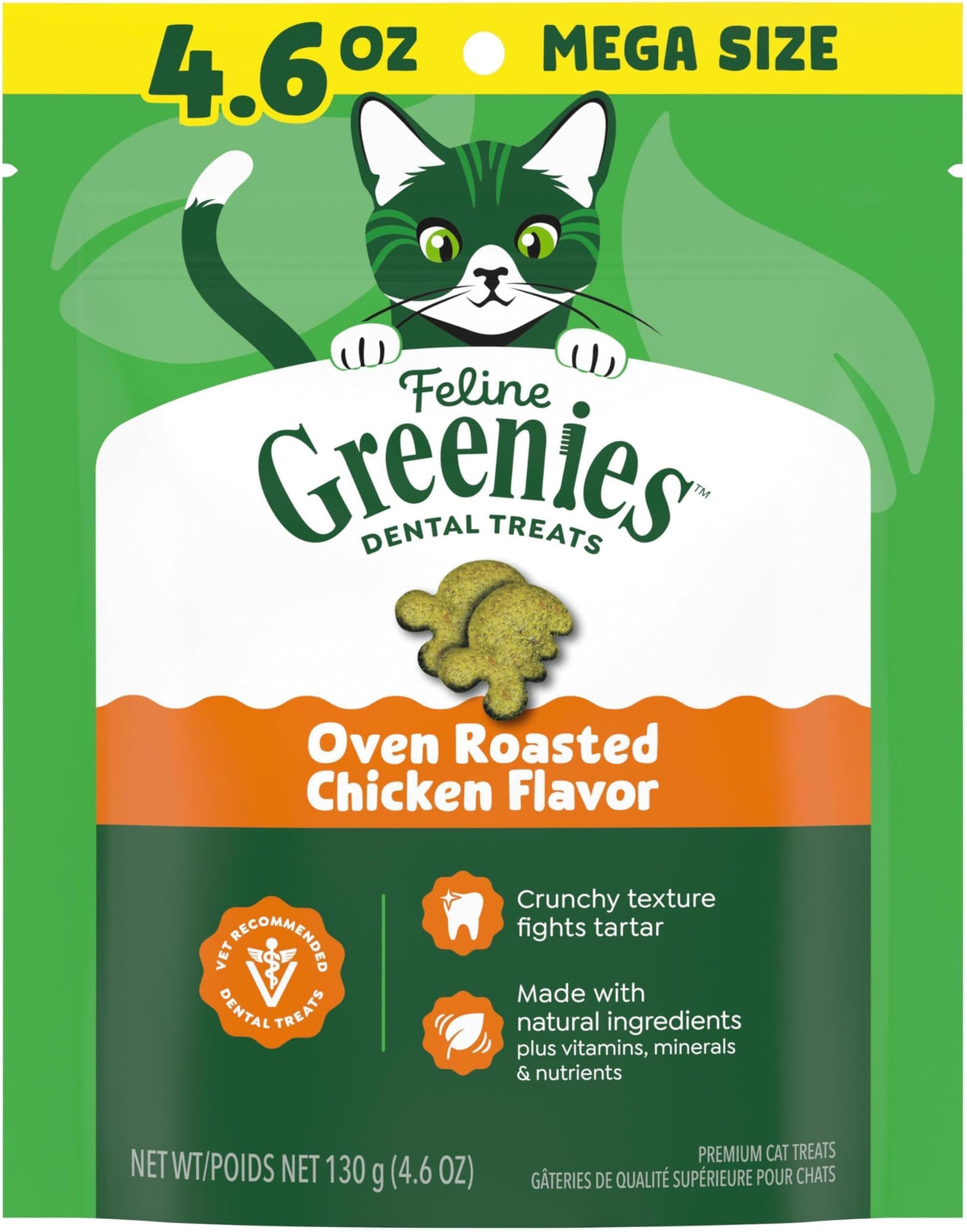 Feline Greenies Dental Treats – front angle view