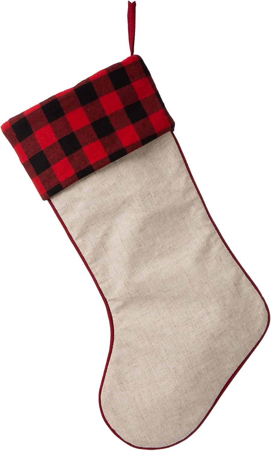 Glitzhome LED Christmas Stockings – 21" Embroidered Linen Stockings, 2-Pack