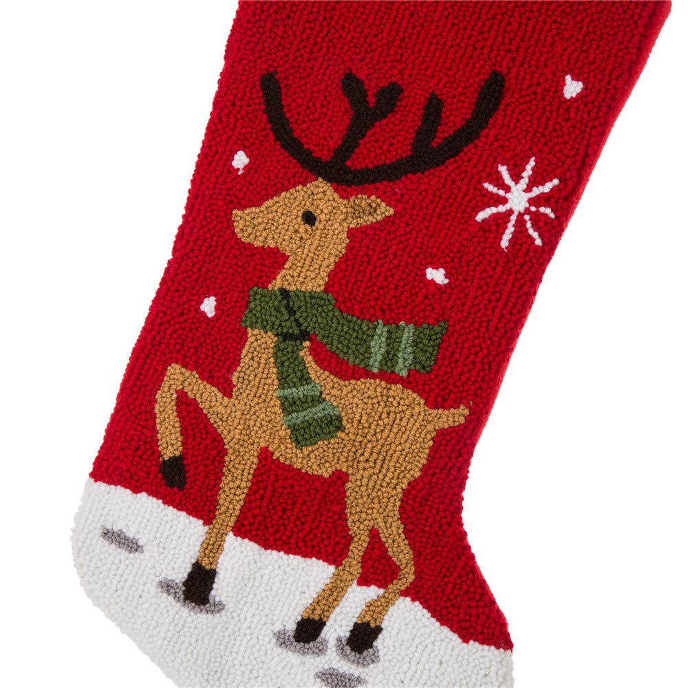 Glitzhome LED Christmas Stockings – 21" Embroidered Linen Stockings, 2-Pack