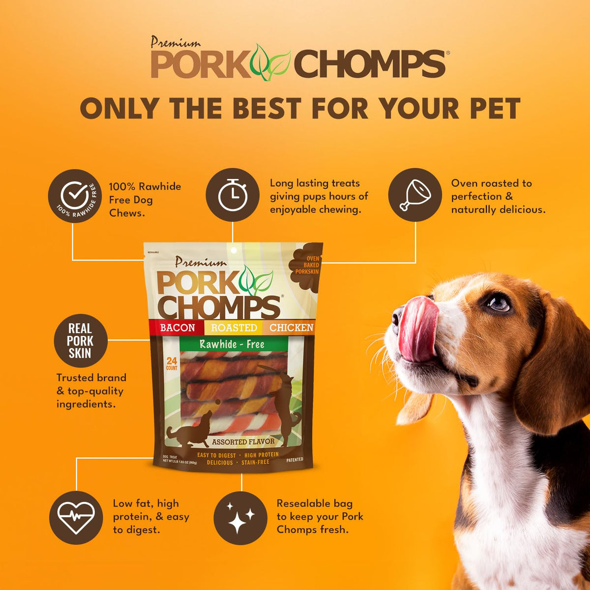 Pork Chomps Pork Skin Twists – scale view