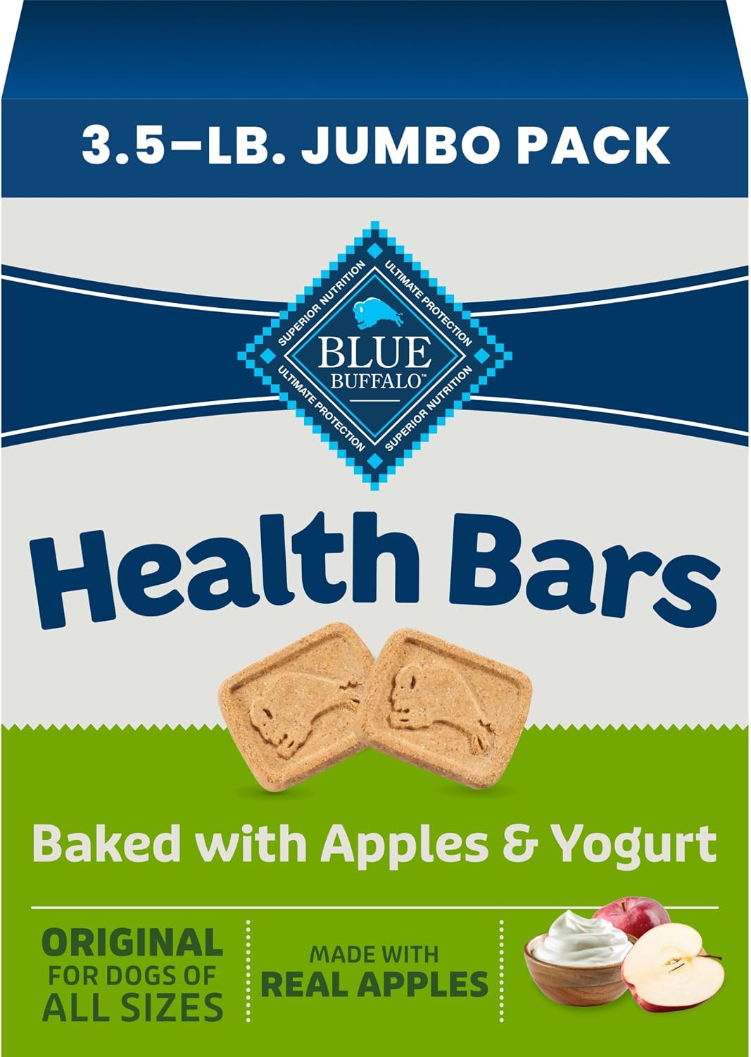 Blue Buffalo Health Bars Apple & Yogurt Dog Biscuits, 3.5 lb