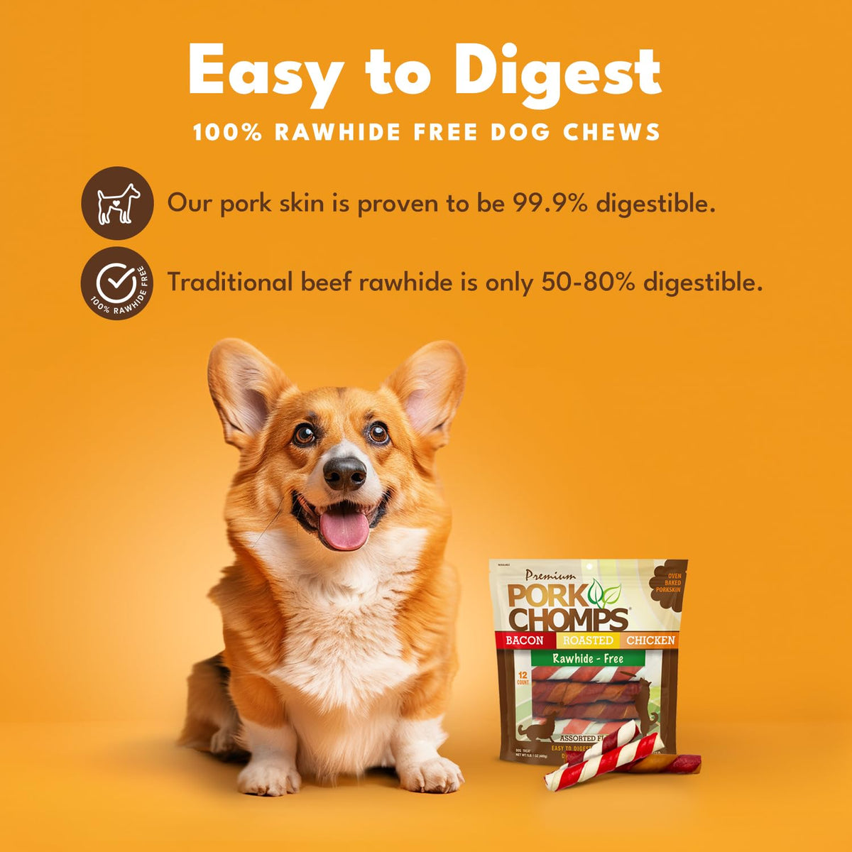 Pork Chomps Pork Skin Twists – product in hand view