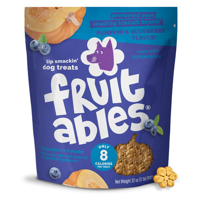 Fruitables Pumpkin & Blueberry Low-Calorie Baked Dog Treats, 12 oz