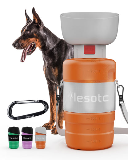 lesotc dog water bottle light blue travel squeeze bottle
