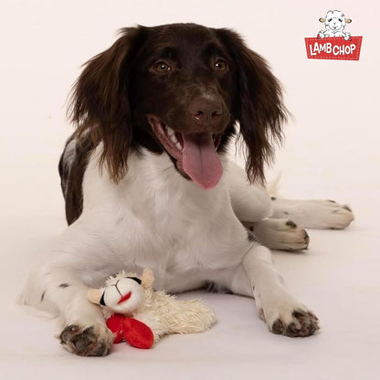 Multipet Holiday Lamb Chop – 10.5" Plush Squeaky Dog Toy with Reindeer Antlers