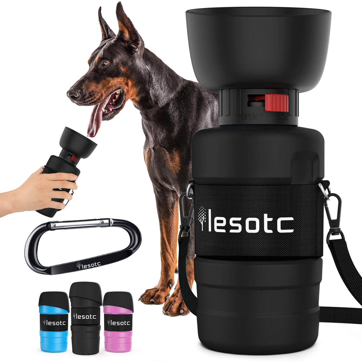 lesotc dog water bottle light blue travel squeeze bottle