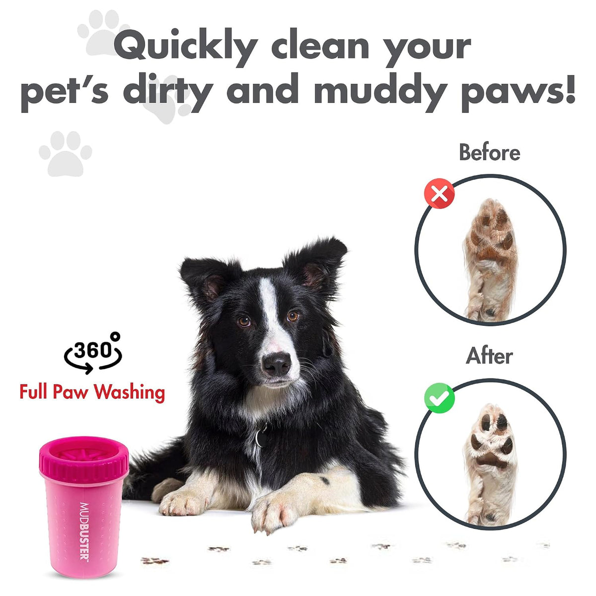 Dexas MudBuster portable paw cleaner with silicone bristles