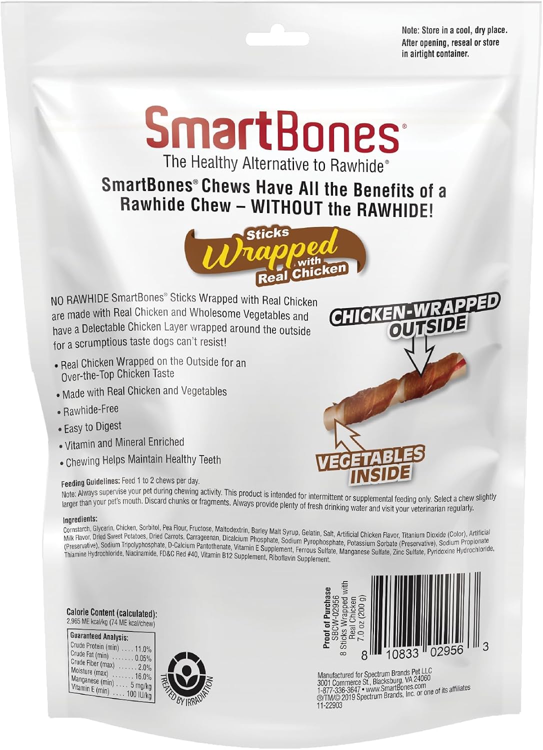 SmartBones sticks dog treats with vegetables