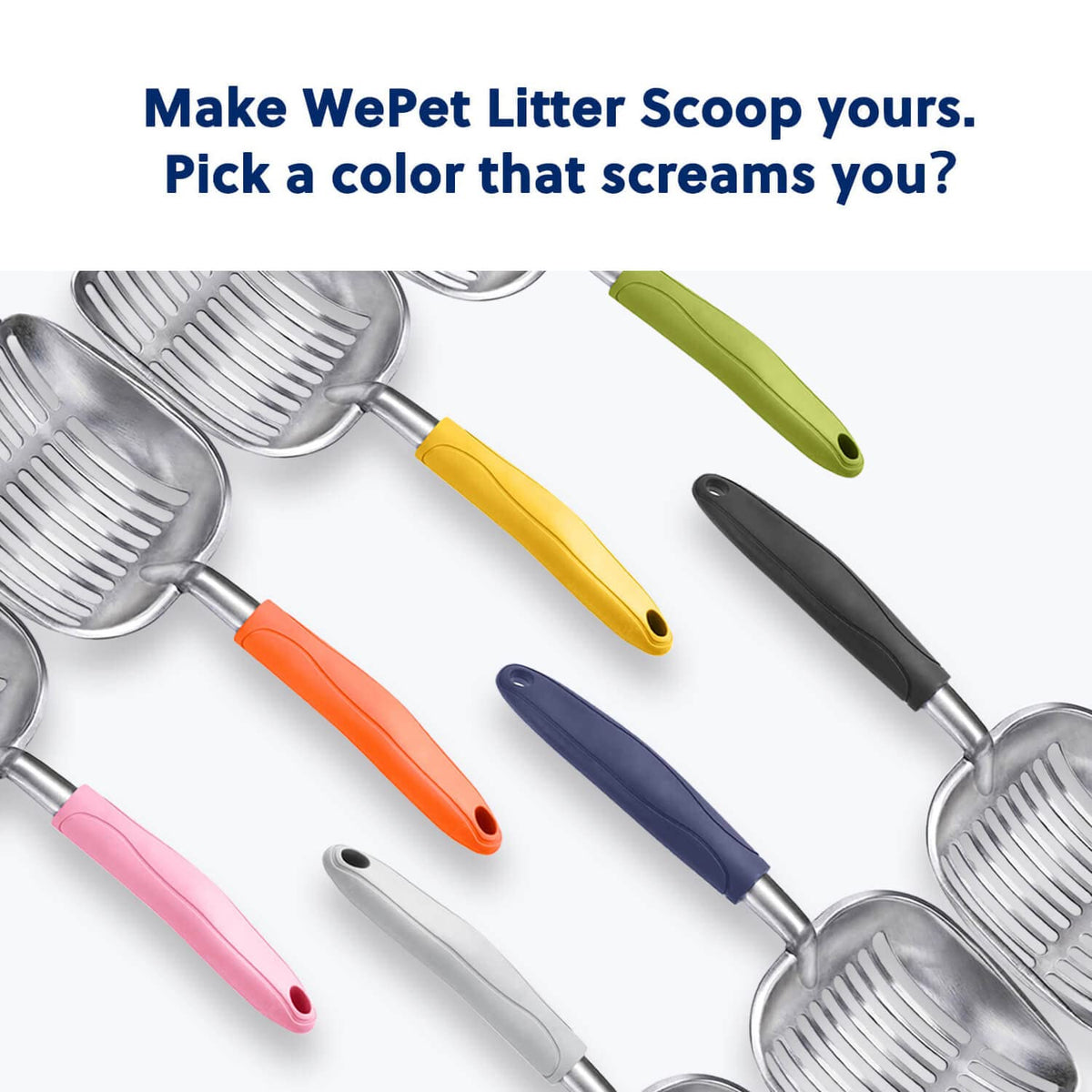 WePet Metal Cat Litter Scoop with Deep Sifter and Long Handle