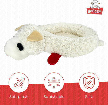 Multipet Holiday Lamb Chop – 10.5" Plush Squeaky Dog Toy with Reindeer Antlers