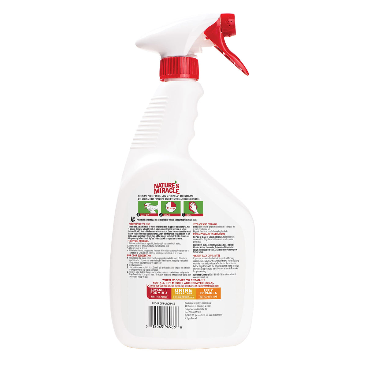 Cleaning carpet pet stains with Nature's Miracle