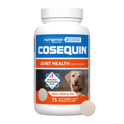 Nutramax Cosequin Joint Health Supplement for Dogs with MSM & HA, 250 Chew Tablets