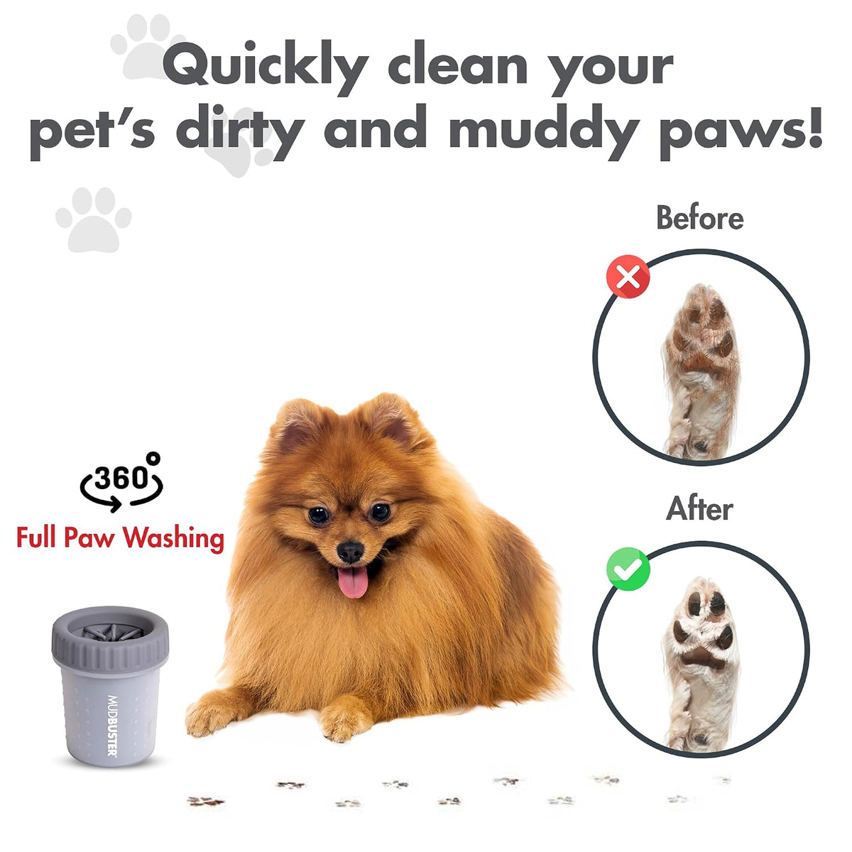 Dexas MudBuster portable paw cleaner with silicone bristles