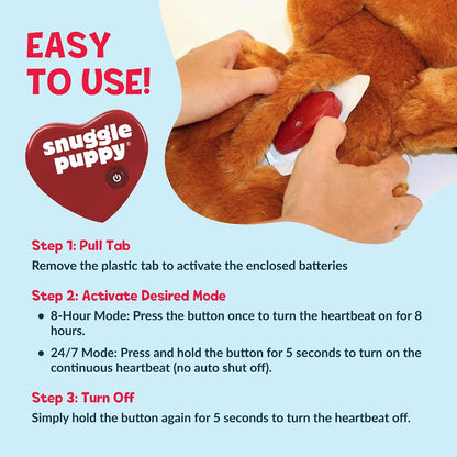 Snuggle Puppy Heartbeat Toy – Calming Comfort Plush for Medium Dogs, Cream