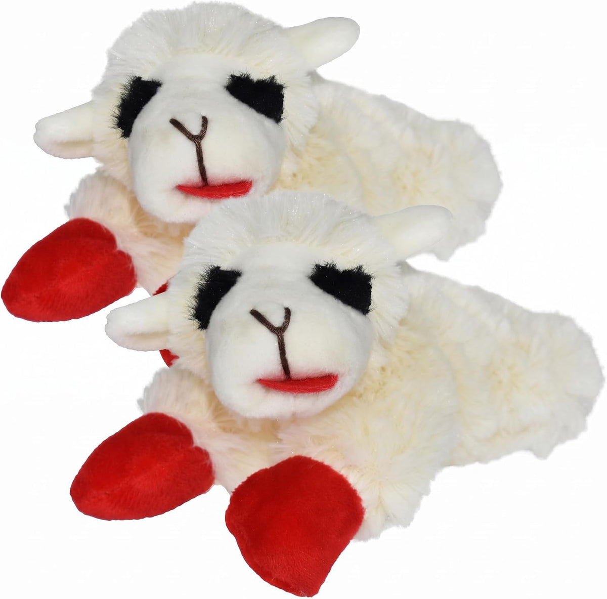 Multipet Holiday Lamb Chop – 10.5" Plush Squeaky Dog Toy with Reindeer Antlers