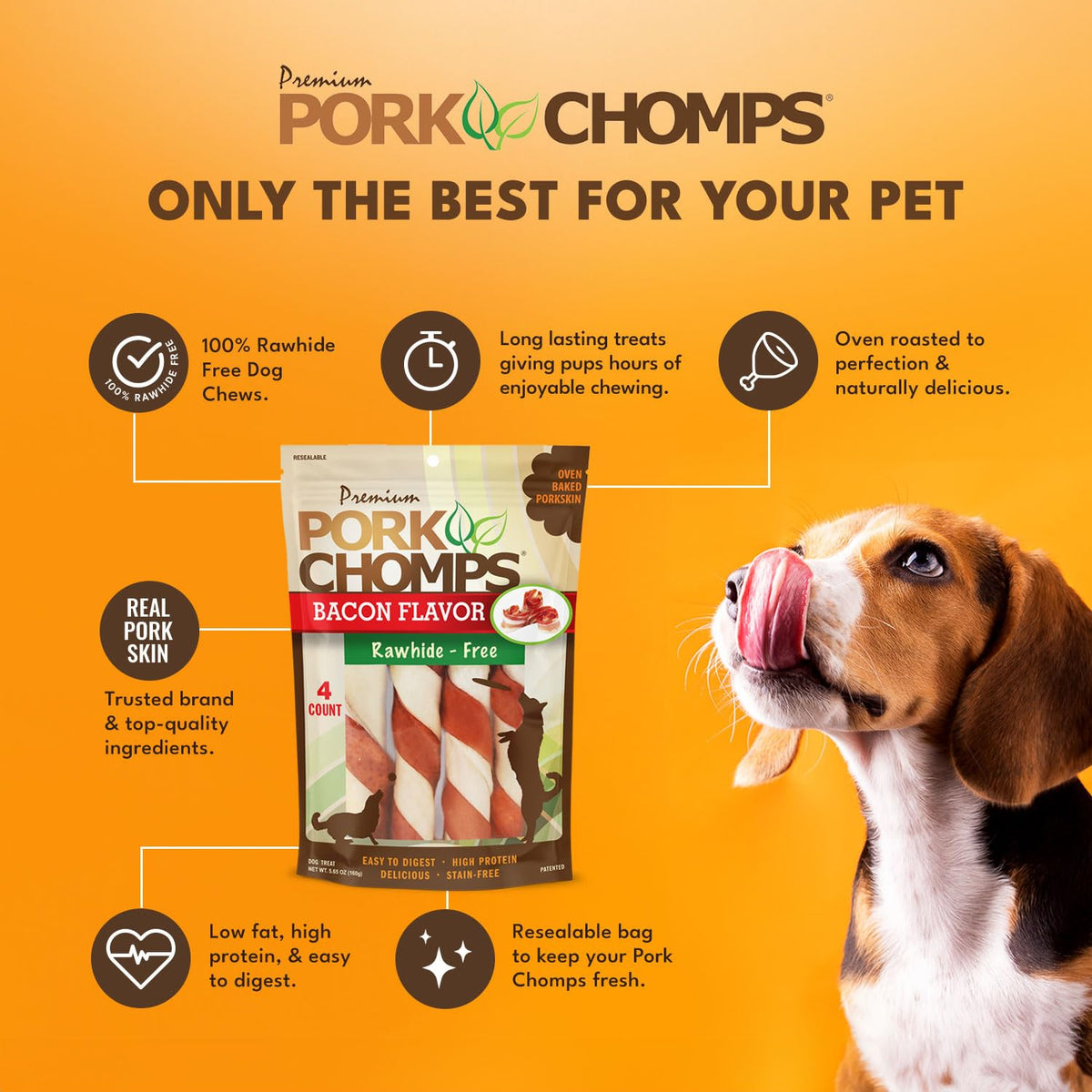 Pork Chomps Pork Skin Twists – texture and finish detail