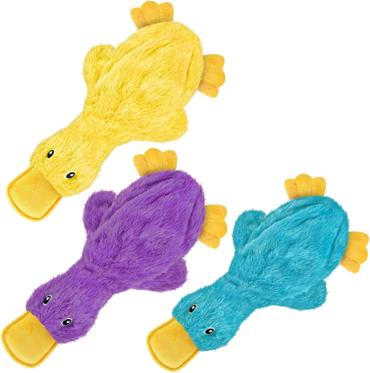 Best Pet Supplies Crinkle Duck Dog Toy – Blue, No Stuffing