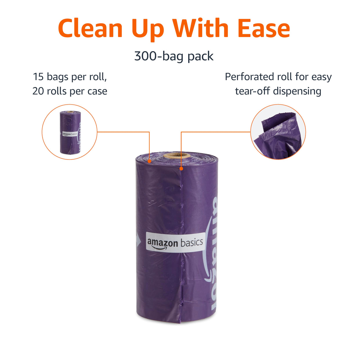 Amazon Basics Leak-Proof Dog Poop Bags with Dispenser, 900 Count