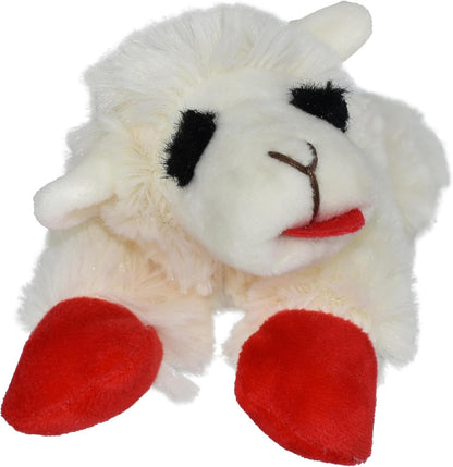 Multipet Holiday Lamb Chop – 10.5" Plush Squeaky Dog Toy with Reindeer Antlers