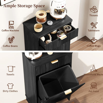 Dog Feeding Station with Storage & 2 Elevated Bowls, Walnut
