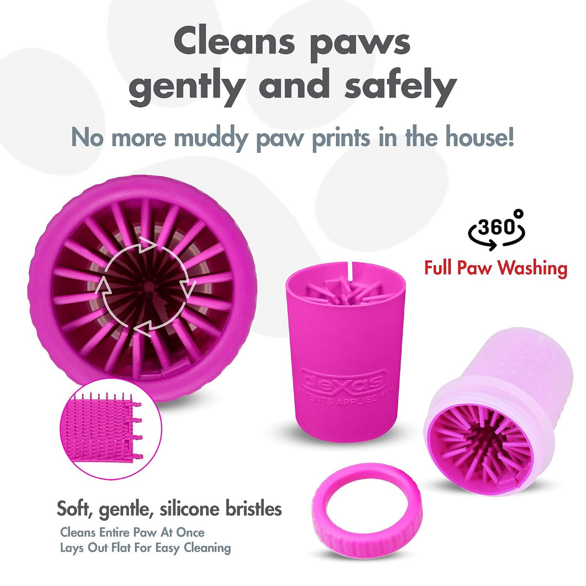 Dexas MudBuster portable paw cleaner with silicone bristles