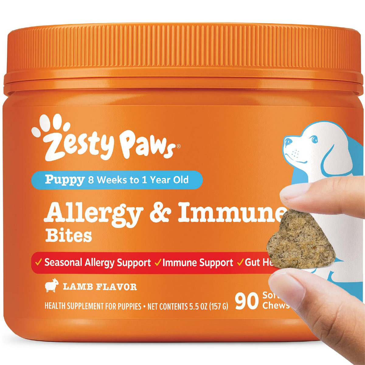 Zesty Paws Peanut Butter Allergy Support Chews for Dogs, 90 Count