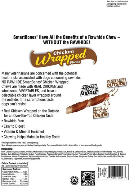 SmartBones chicken wrapped sticks rawhide-free dog treats 8 count