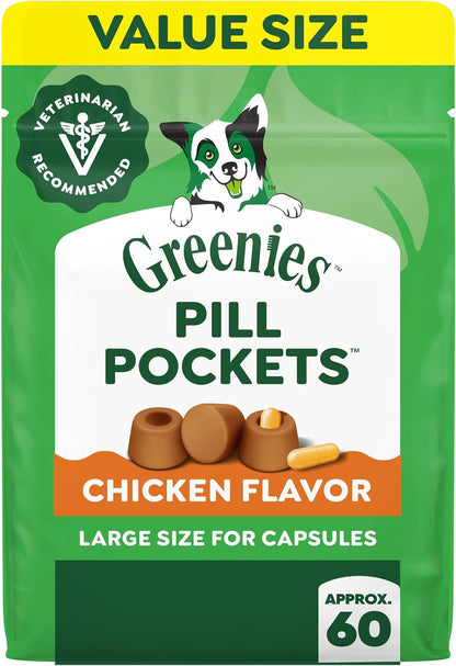 Greenies Pill Pockets for Large Dogs – Chicken Flavor, 15.8 oz