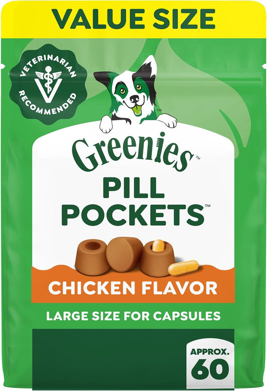 Greenies Pill Pockets for Large Dogs – Chicken Flavor, 15.8 oz