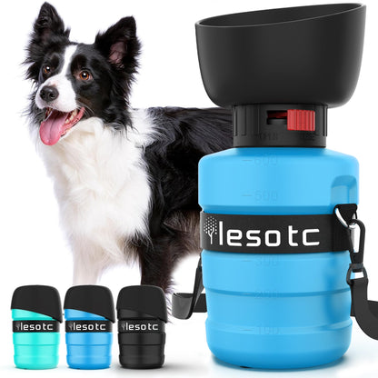 lesotc leak-proof dog water dispenser for hiking