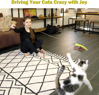 MeoHui Interactive Cat Wand Toy Set – 2 Wands & 9 Refills