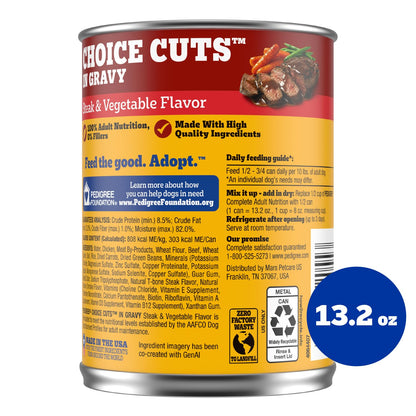 Pedigree Choice Cuts Beef & Country Stew Wet Dog Food – 13.2 oz Cans, 12-Pack