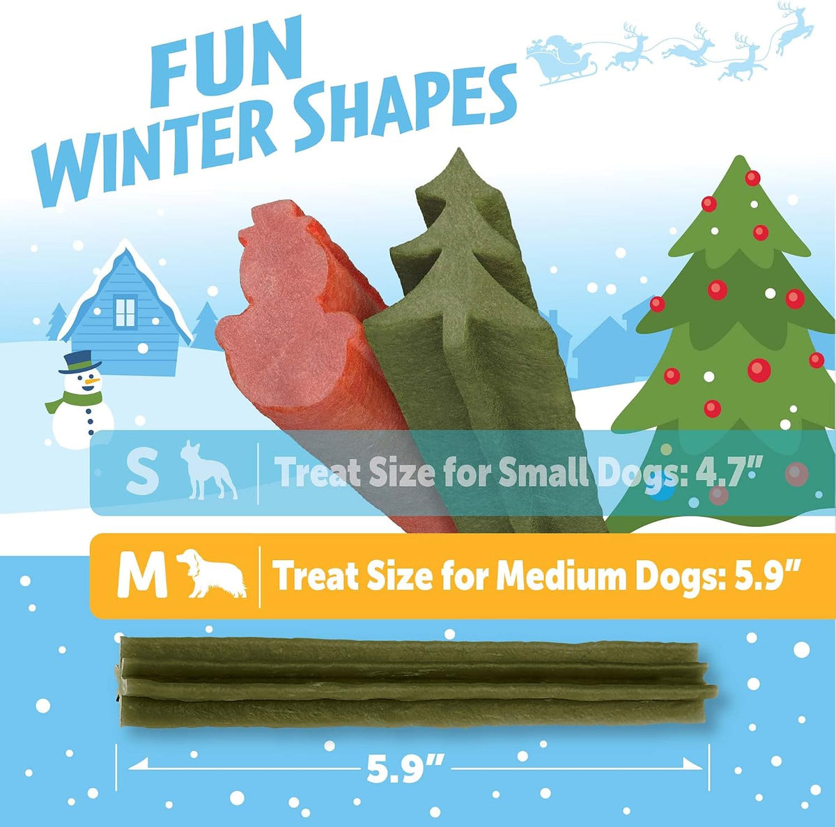 WHIMZEES Holiday Dog Dental Treats – Medium, 6 Count
