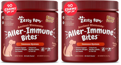 Zesty Paws Peanut Butter Allergy Support Chews for Dogs, 90 Count