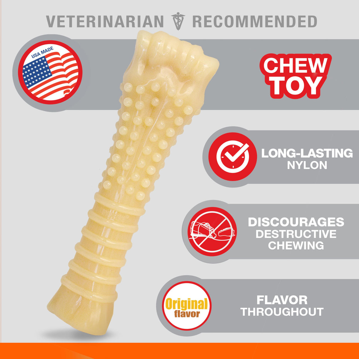 Nylabone Power Chew original bone made in the USA for medium dogs