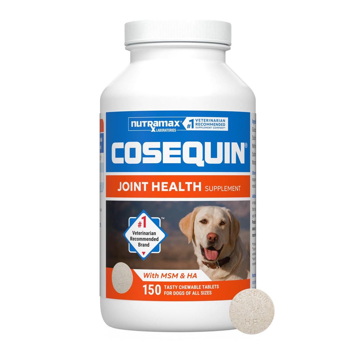 Nutramax Cosequin Joint Health Supplement for Dogs with MSM & HA, 250 Chew Tablets