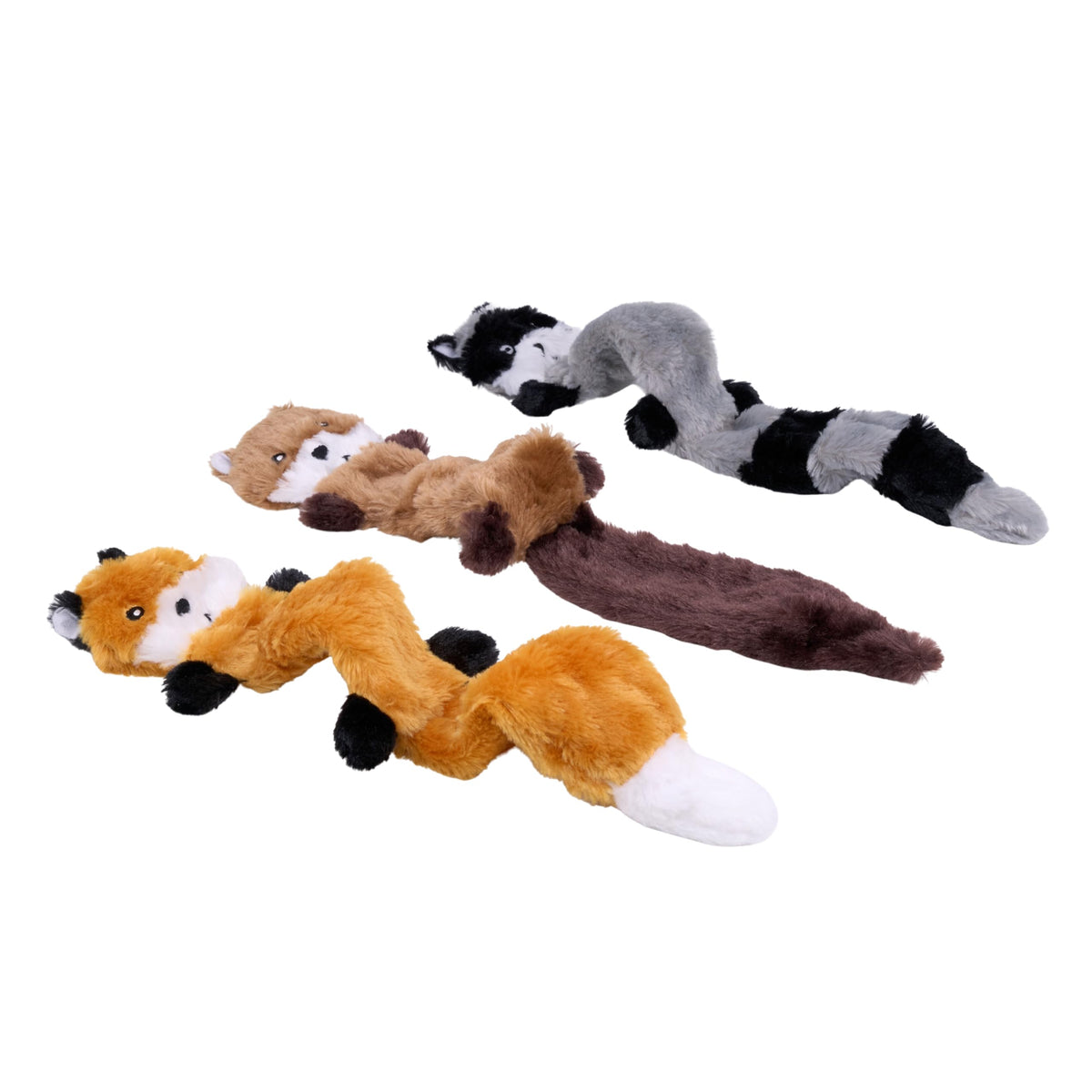 ZippyPaws Skinny Peltz 3-pack plush dog toys for tugging and fetching