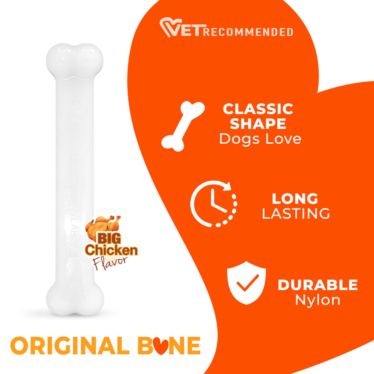 Nylabone Power Chew toys in bacon, chicken and peanut butter flavors