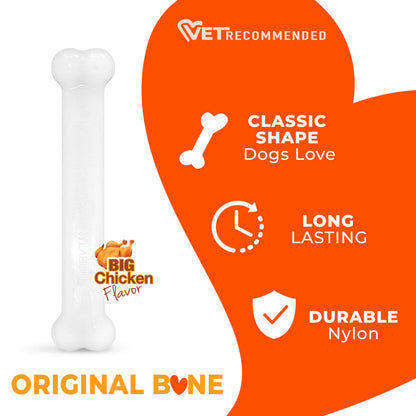 Nylabone Power Chew toys in bacon, chicken and peanut butter flavors