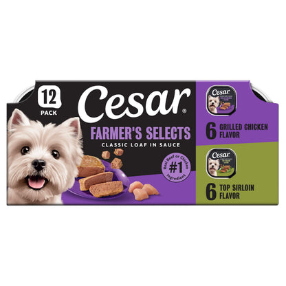 Cesar Meaty Selects Classic Loaf in Sauce Wet Dog Food, 36 Trays