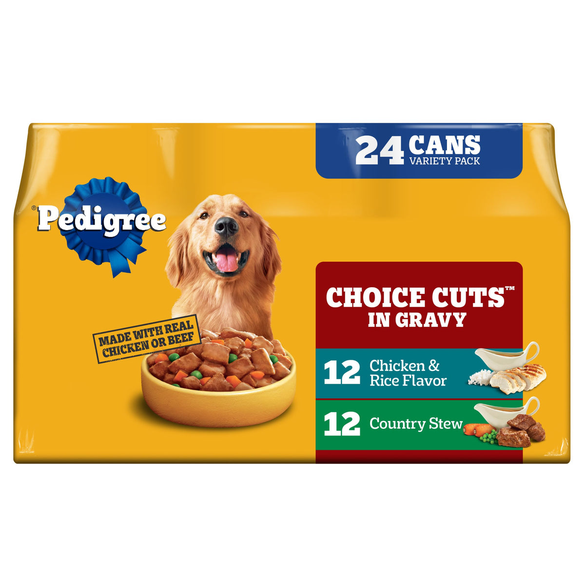 Pedigree Choice Cuts Beef Stew – close-up detail view