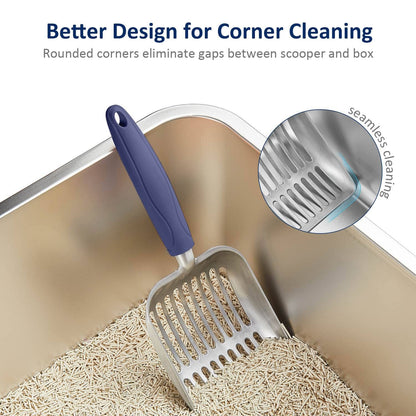WePet Metal Cat Litter Scoop with Deep Sifter and Long Handle