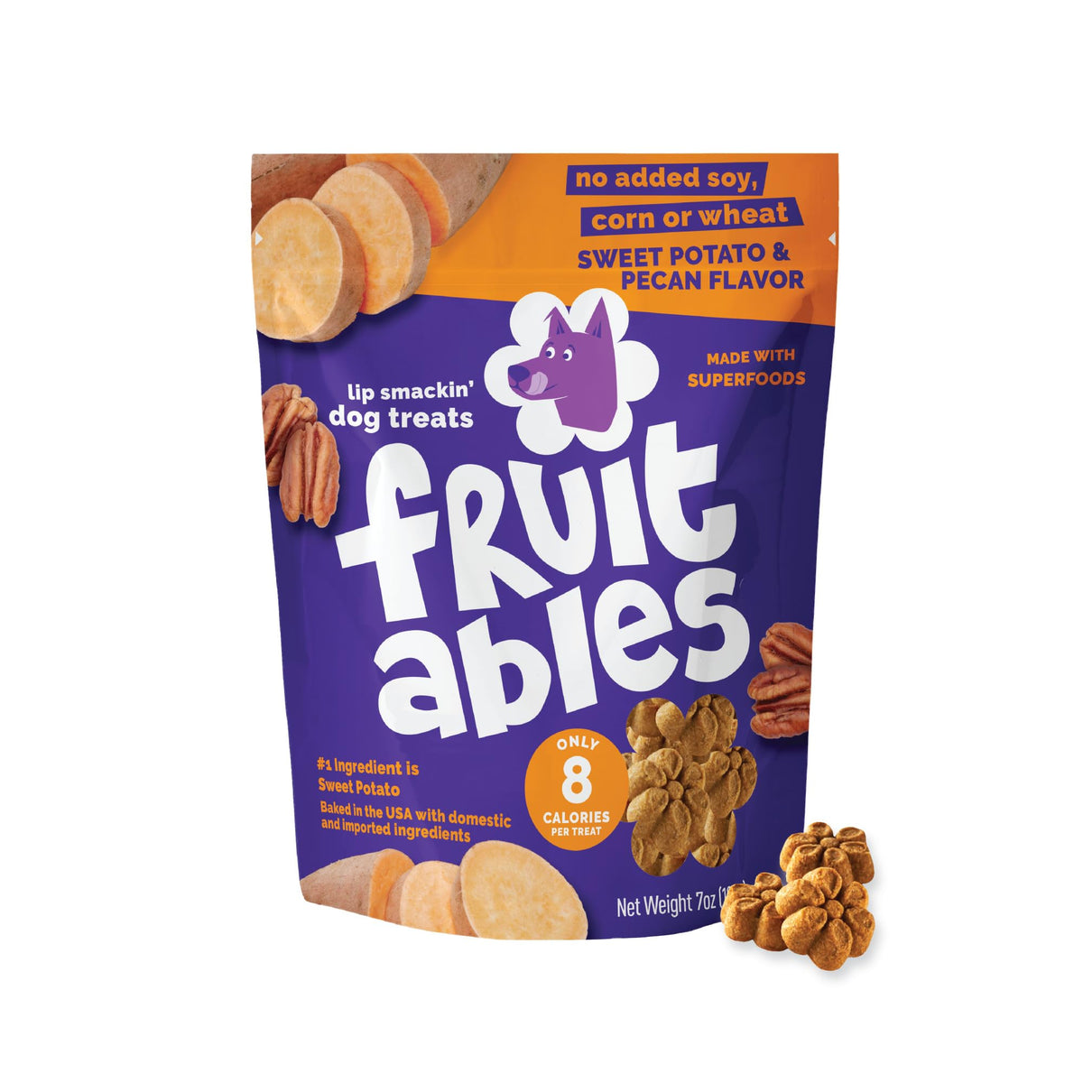 Fruitables Pumpkin & Blueberry Low-Calorie Baked Dog Treats, 12 oz