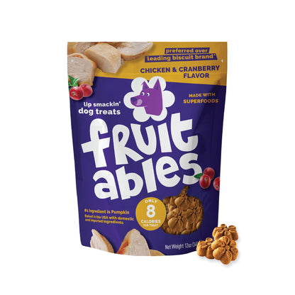 Fruitables Pumpkin & Blueberry Low-Calorie Baked Dog Treats, 12 oz