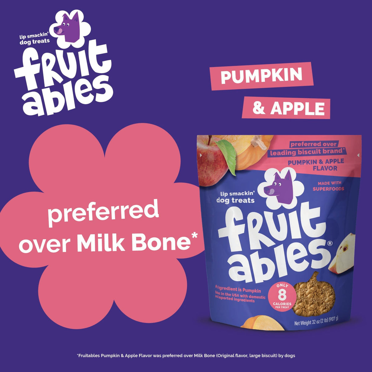 Fruitables Pumpkin & Blueberry Low-Calorie Baked Dog Treats, 12 oz