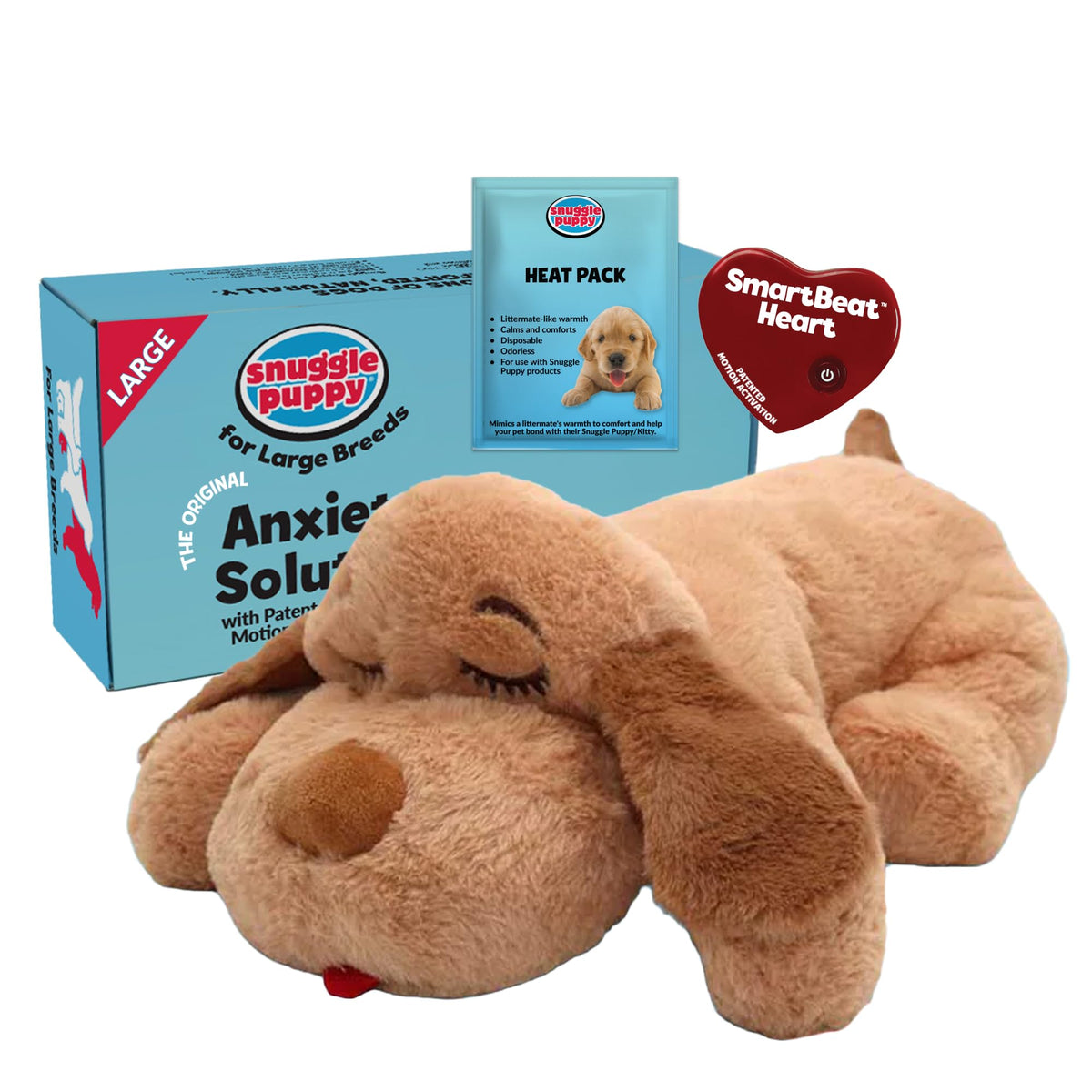 Snuggle Puppy Heartbeat Toy – size reference view
