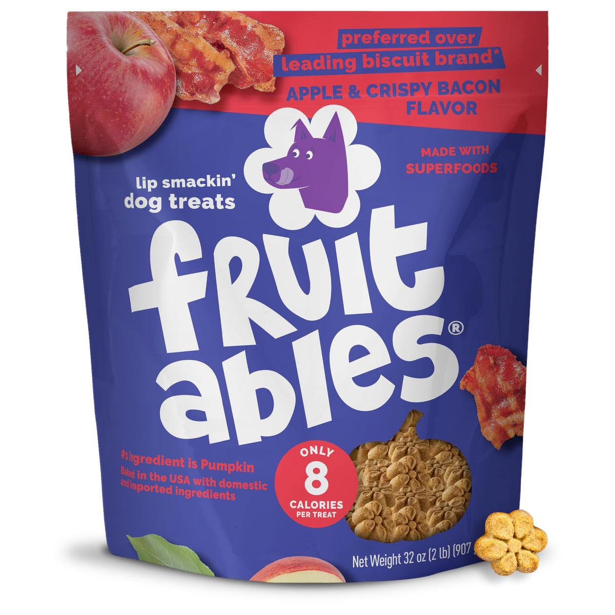 Fruitables Pumpkin & Blueberry Low-Calorie Baked Dog Treats, 12 oz